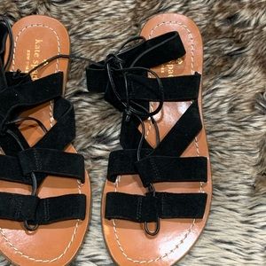 KATE SPADE Suno Black Gladiator Lace Up Sandals Size 6 1/2 M “Like New”